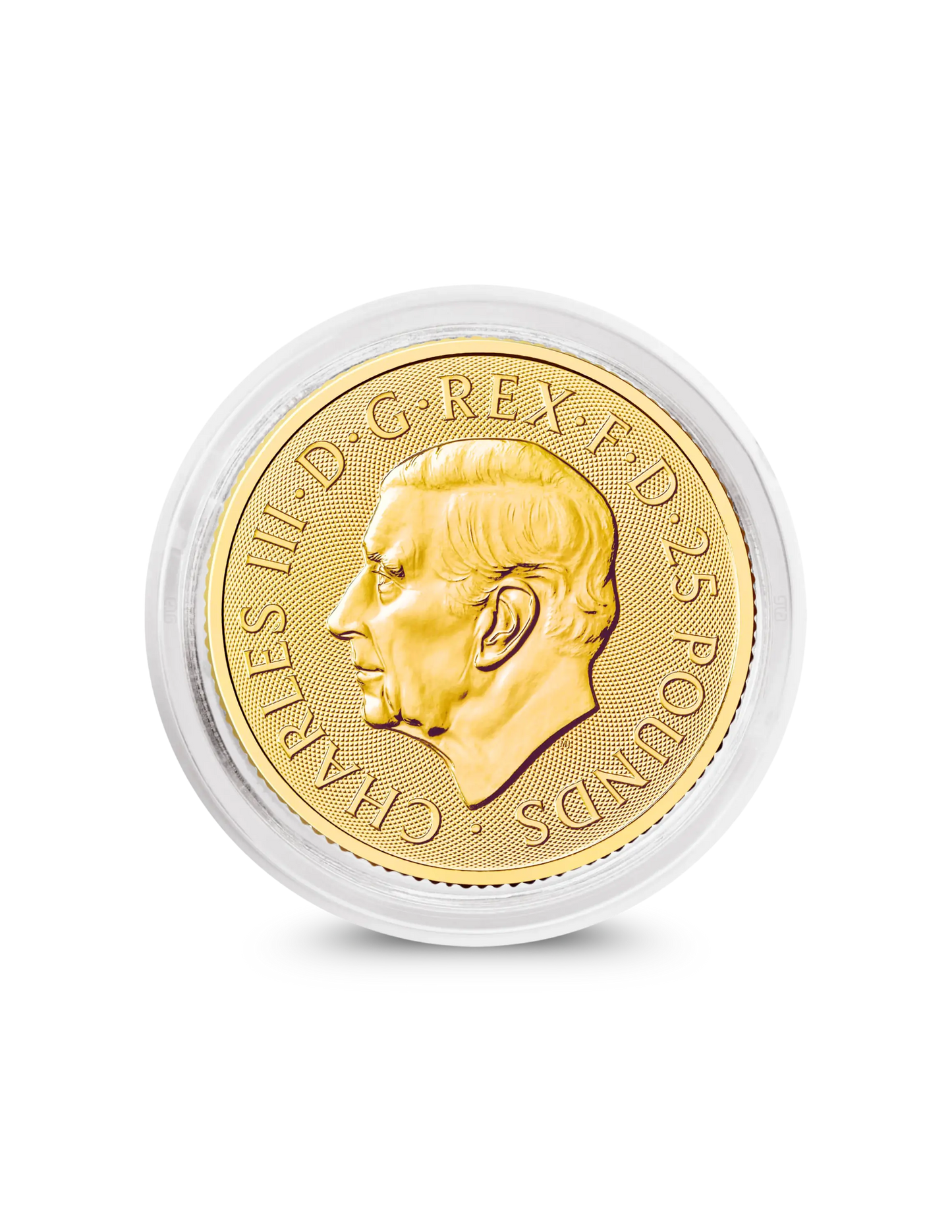 Four Nations quarter ounce gold coin obverse with King Charles III portrait