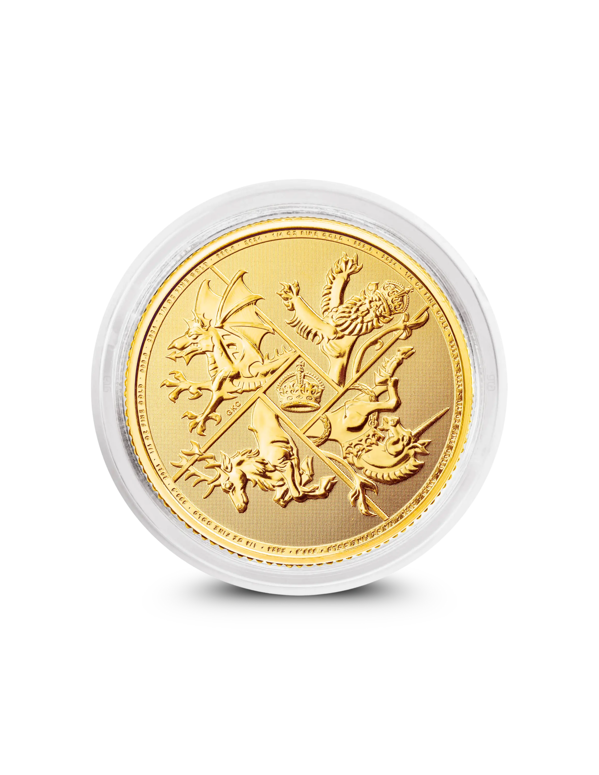 2025 Four Nations quarter ounce gold coin from The Royal Mint, four nations design