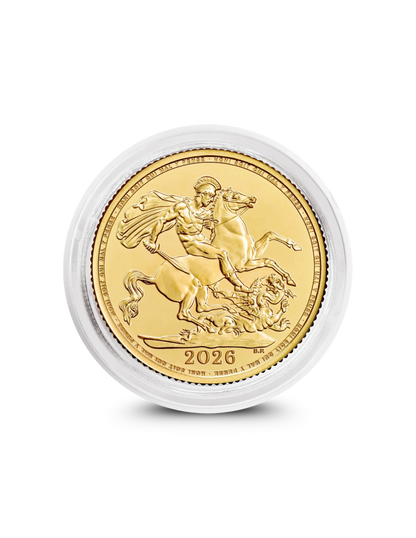 2026 Gold Sovereign coin from The Royal Mint, St George and the Dragon design