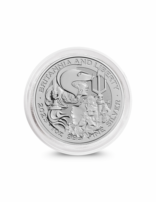 Britannia and Liberty 2025 1oz Silver Bullion Coin