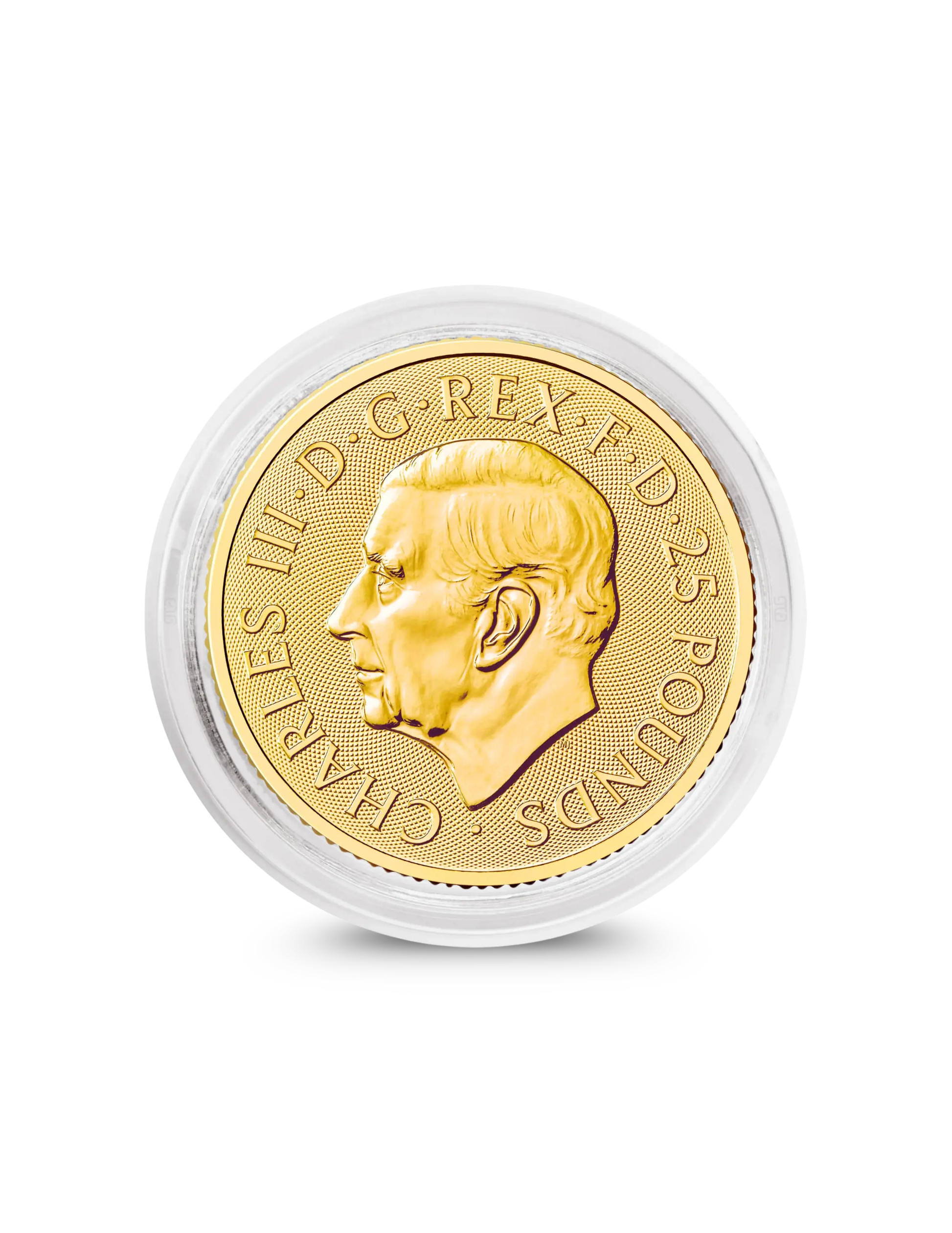 Four Nations quarter ounce gold coin obverse with King Charles III portrait
