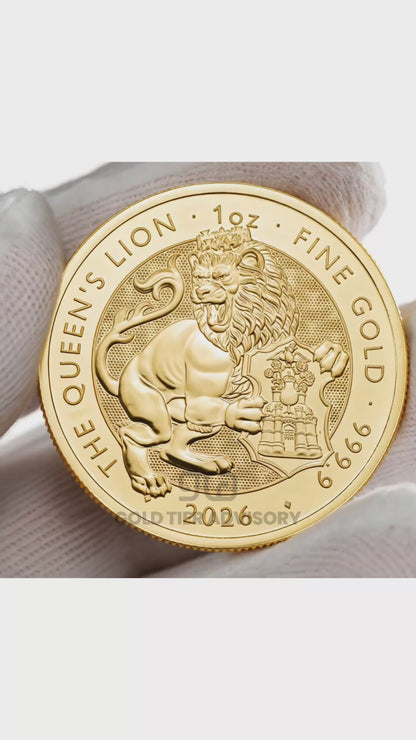 Tudor Beasts Queen's Lion 2026 One Ounce Gold Bullion Coin