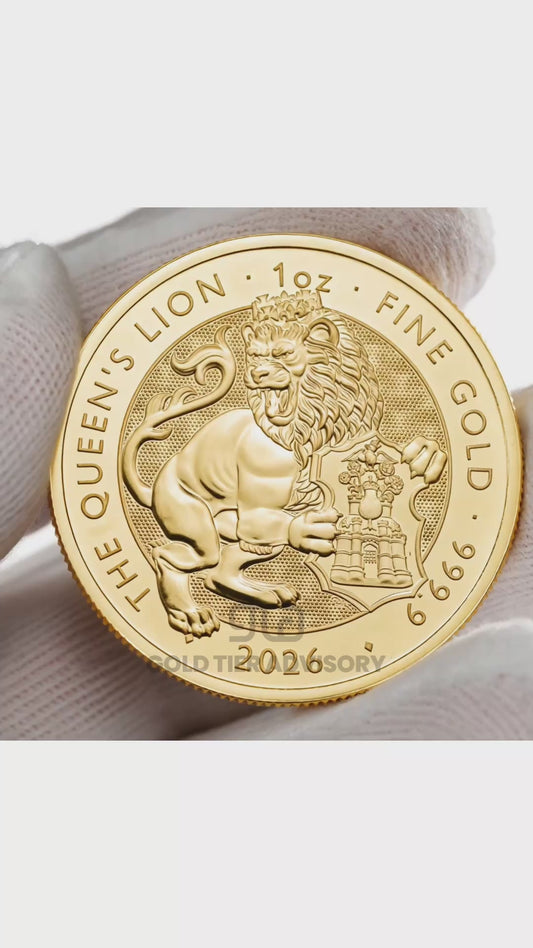 Tudor Beasts Queen's Lion 2026 One Ounce Gold Bullion Coin