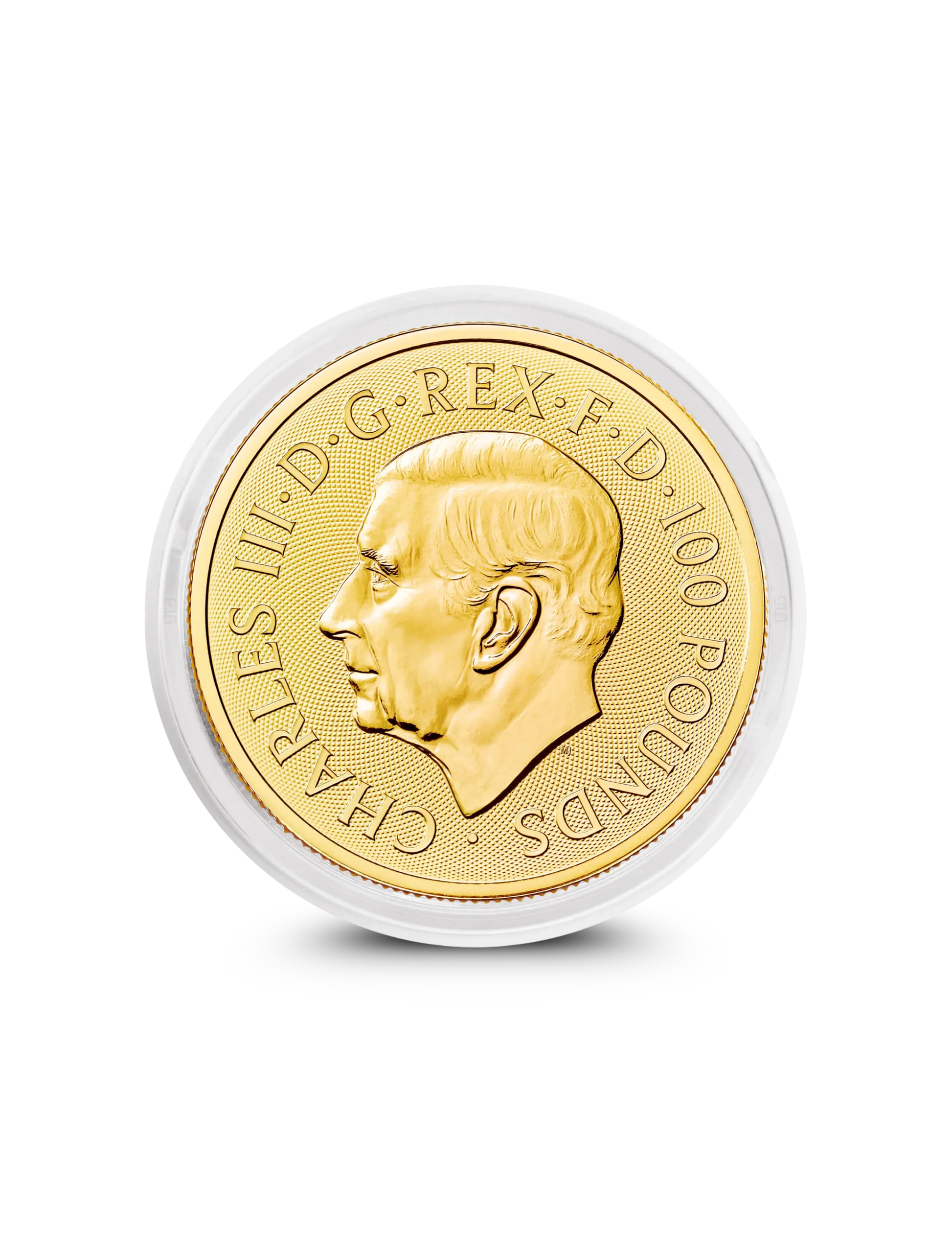 St George and the Dragon 1oz gold coin obverse with King Charles III portrait