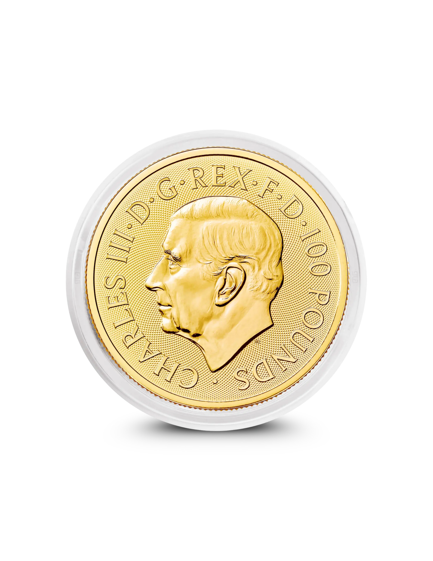 Tudor Beasts Queen's Lion 1oz gold coin obverse with King Charles III portrait